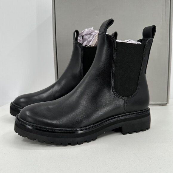 Everlane The Lug Chelsea Boot in Black size 8 Women's Leather Ankle Chunky Sole - Picture 1 of 8